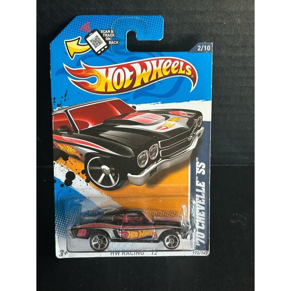 2012 Hot Wheels #172 HW Racing '70 CHEVELLE SS -‎ Black
